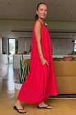 Made in Italy Aster Pocketed Cocoon Dress Watermelon /4 =